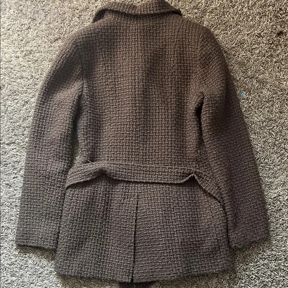 Calvin Klein Women's Textured Brown Pea Coat Winter  Autumn Formal Fashion - Picture 9 of 9